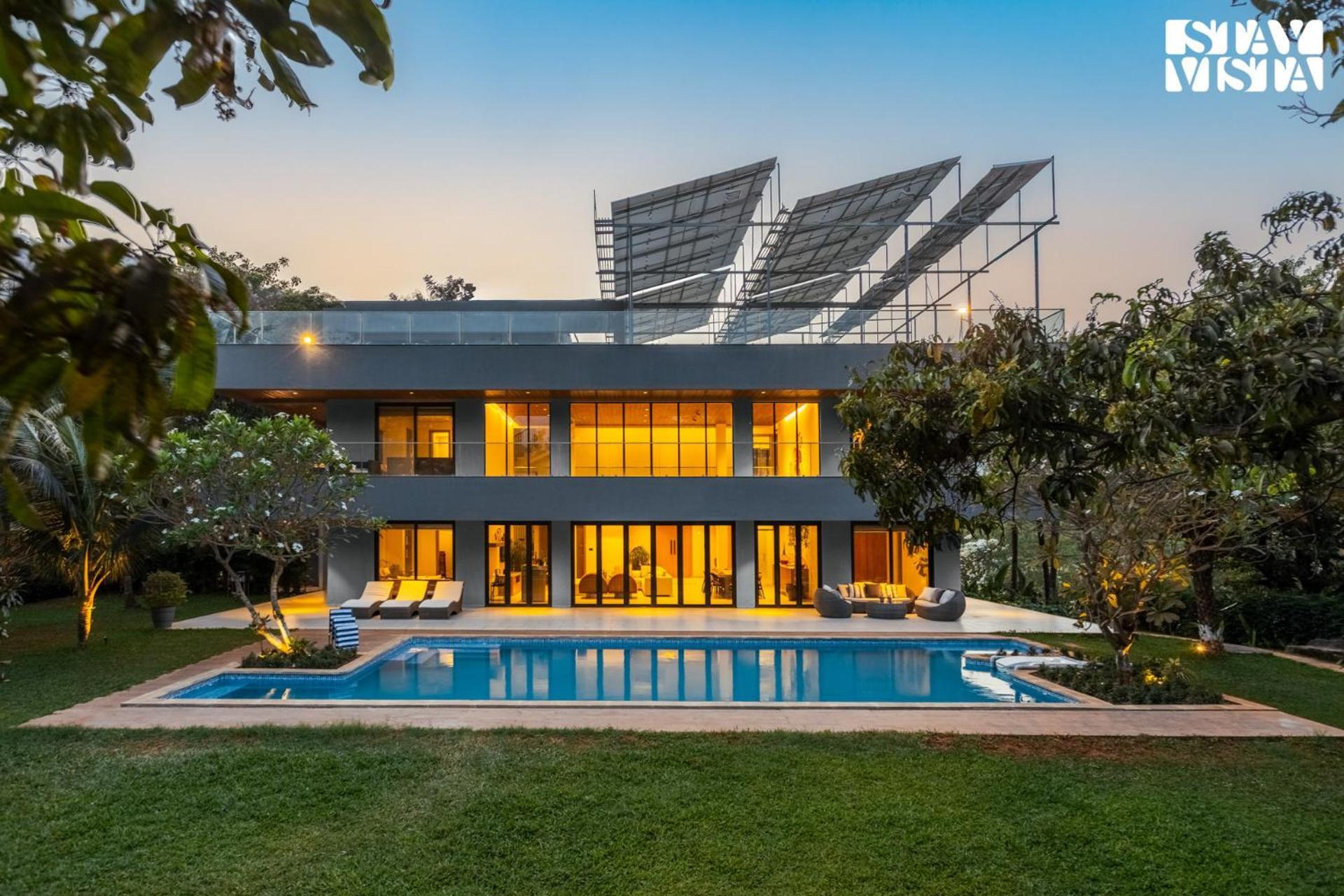 Reflection House By Stayvista With Pool, Terrace Bar, Indoor Games & Exquisite Interiors In A Nutshell 阿里巴格 外观 照片